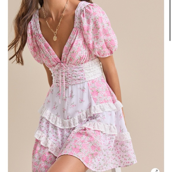 Altar'd State Dresses & Skirts - NEW Altar’d State Pink Aderny Floral Mini Dress Size XS Available NWT